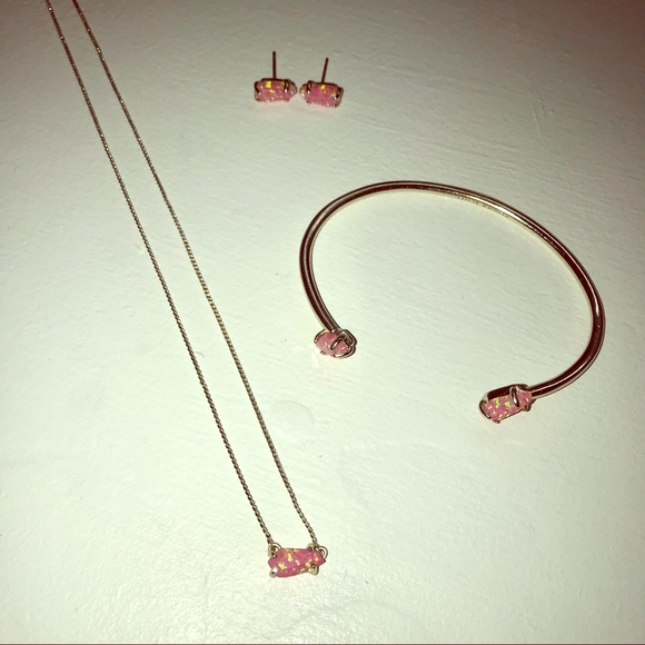 Kendra Scott Pink opal jewelry set - Picture 1 of 4